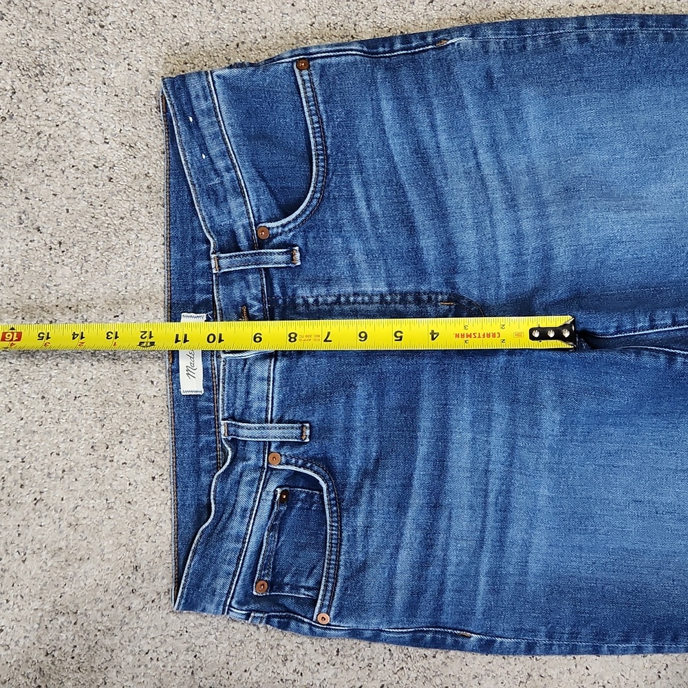 Madewell Tall Kick Out Crop Jeans Brinton Wash + Stretch Size 28 Tall Raw Hem - Picture 10 of 15